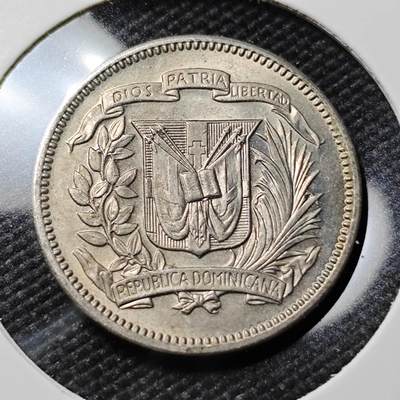 KK钱币收藏小铺   第402期 2月预留时间 周末发货 -  1971多米尼加5分镍币 好品