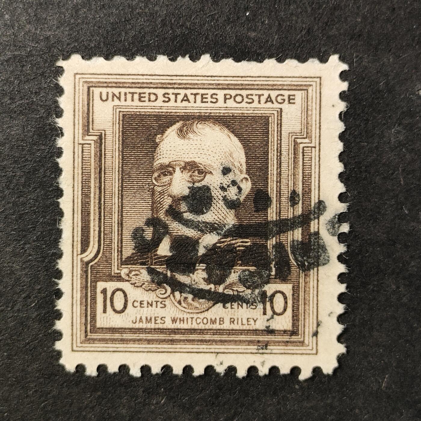 ↓君缘收藏756期☞钱币邮品↓无佣金、可寄存、满30元包邮  美国邮票，1940年著名美国人 诗人詹姆斯·惠特科姆·莱利邮票雕刻版