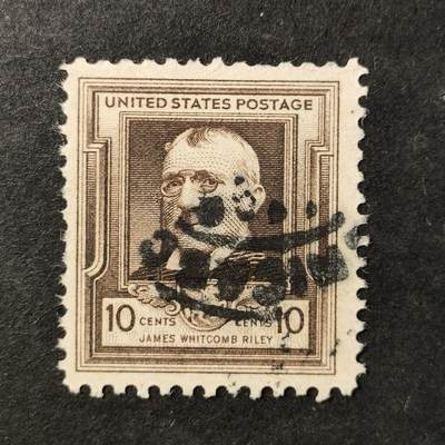 ↓君缘收藏756期☞钱币邮品↓无佣金、可寄存、满30元包邮  - 美国邮票，1940年著名美国人 诗人詹姆斯·惠特科姆·莱利邮票雕刻版