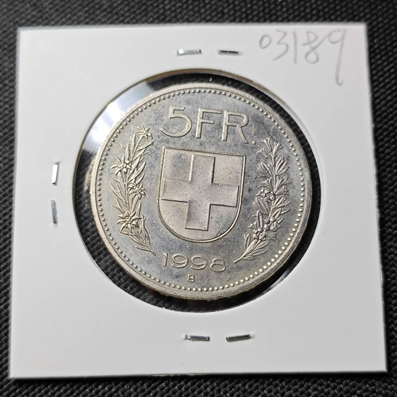 KK钱币收藏小铺   第403期 2月预留时间 周末发货  1996瑞士5法郎