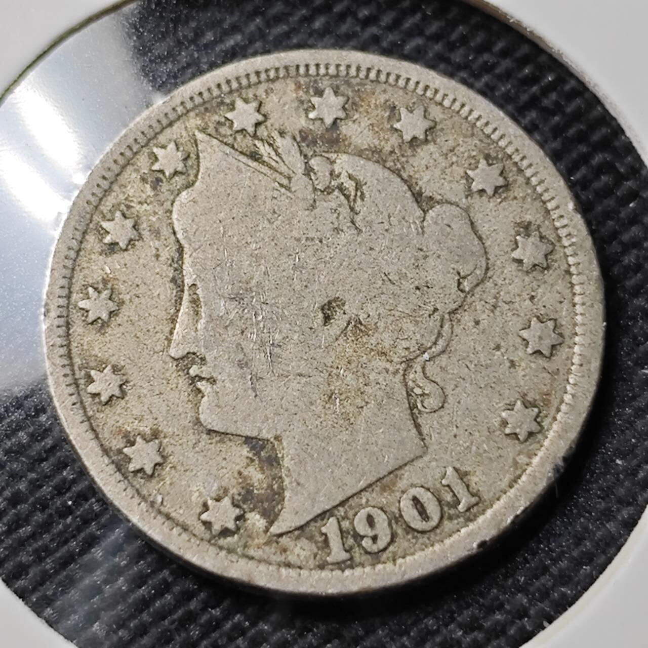 KK钱币收藏小铺   第402期 2月预留时间 周末发货  1901美国5分