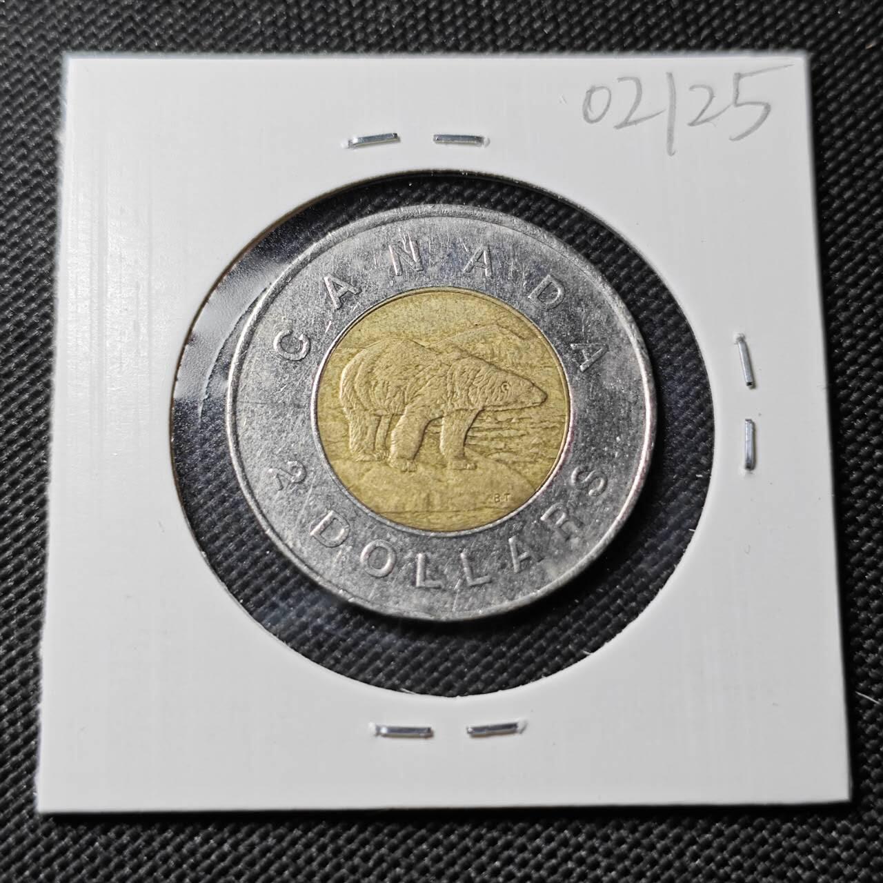 KK钱币收藏小铺   第402期 2月预留时间 周末发货  加拿大2元