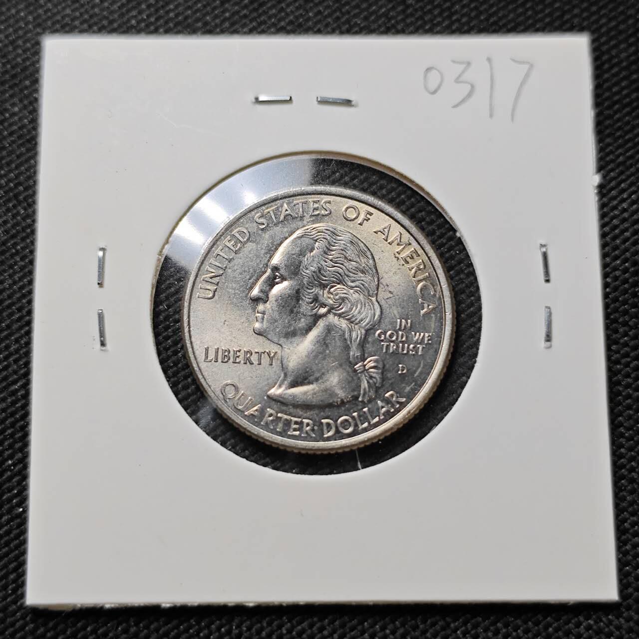 KK钱币收藏小铺   第403期 2月预留时间 周末发货  美国25分纪念币 好品