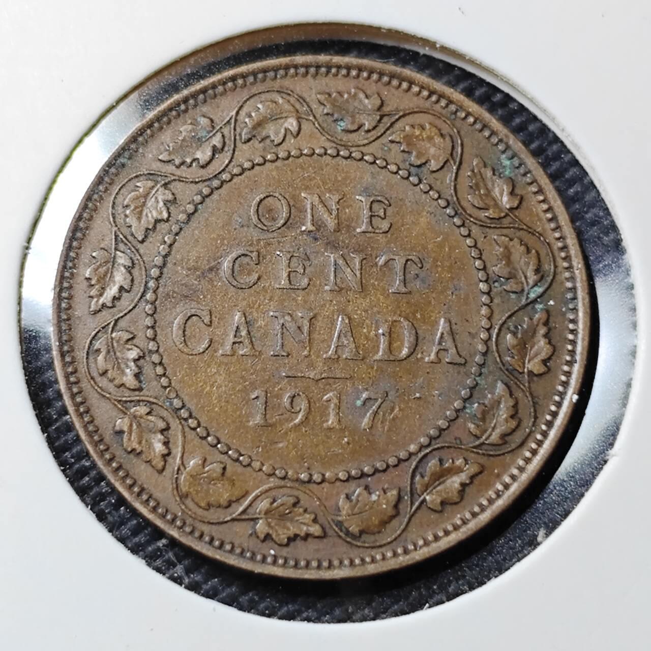 KK钱币收藏小铺   第402期 2月预留时间 周末发货  1917加拿大1分铜币