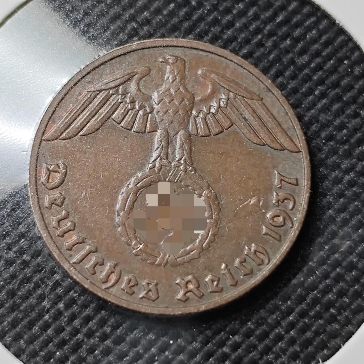 KK钱币收藏小铺   第403期 2月预留时间 周末发货 1937 德国1芬尼铜币