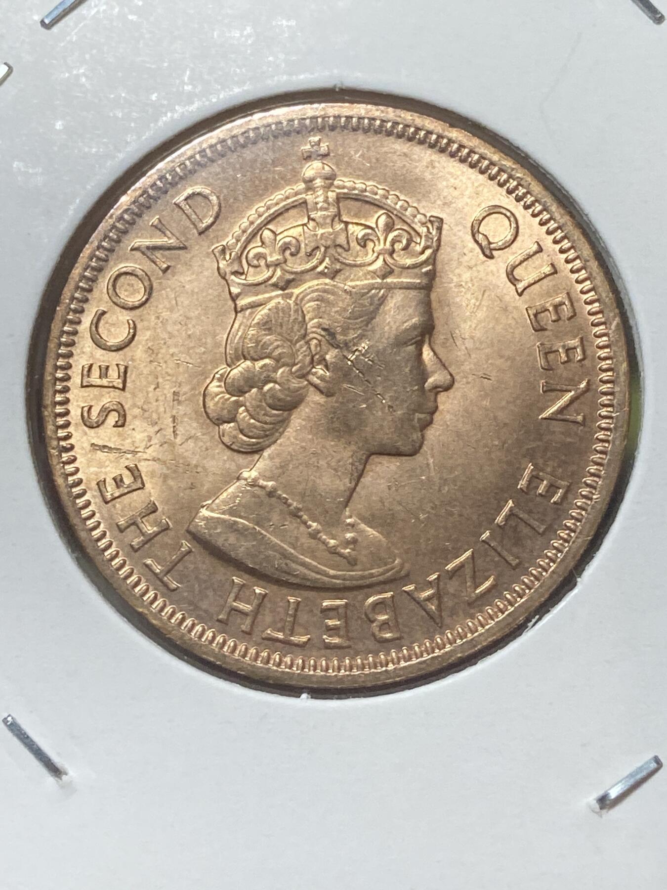 2026年第三十四场(总第二百零三场）外国精品纸夹币场(免佣金) 原光好品–英属加勒比领地1965年1分(伊丽莎白二世青年带冠，关门年)