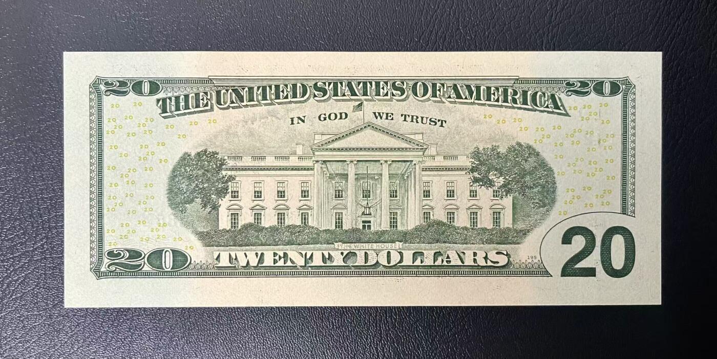 世界靓号纸钞第八十二期 2017年美国20美元 全程无4 豹子号888 品相如图 居中不错