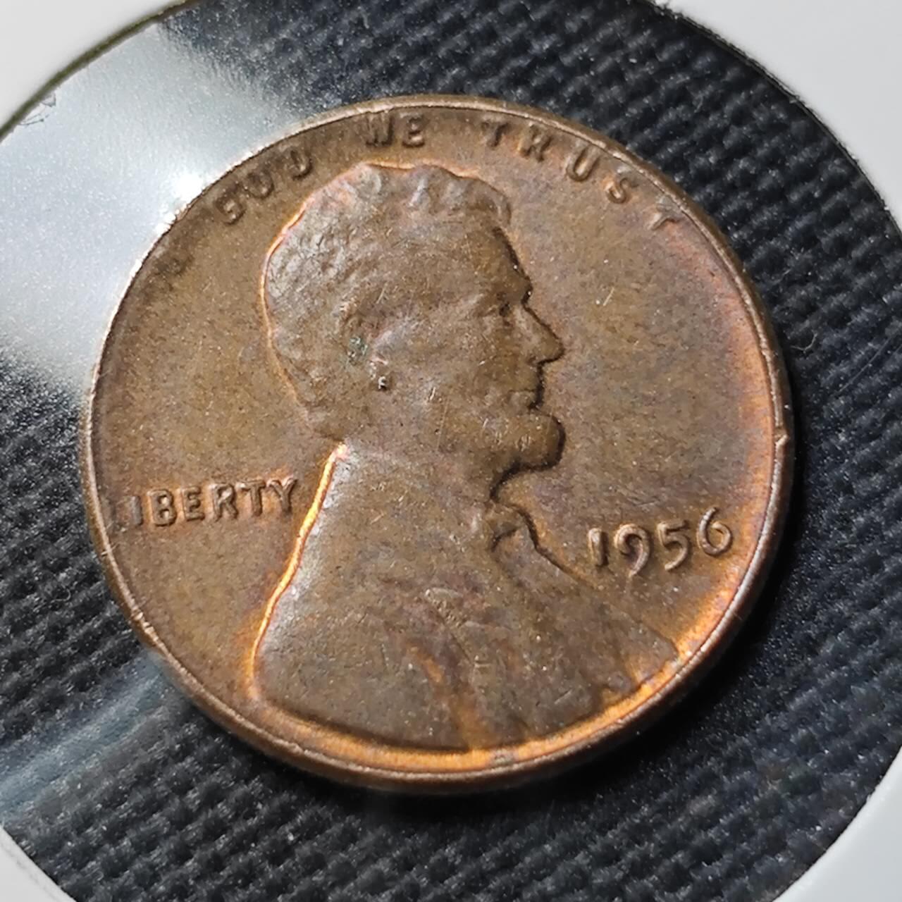 KK钱币收藏小铺   第403期 2月预留时间 周末发货  1956美国麦穗一分铜币 好品