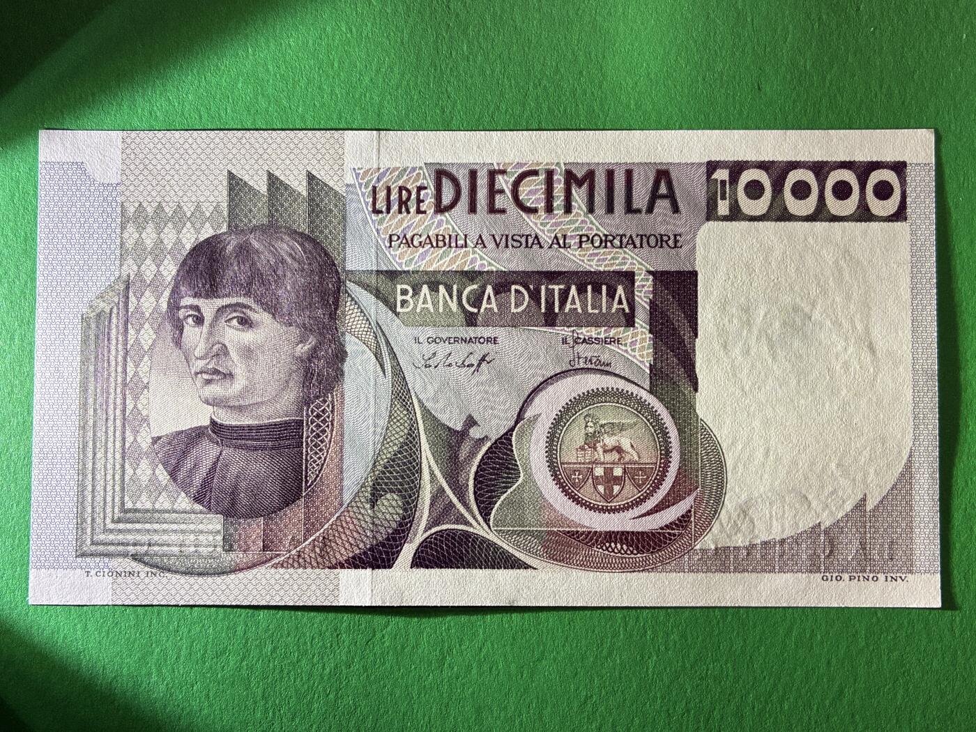 咖啡豆•收藏 2026年Mar_13th世界各国纸币拍卖 意大利 1976年 10000里拉 全新UNC 外国纸币 086817