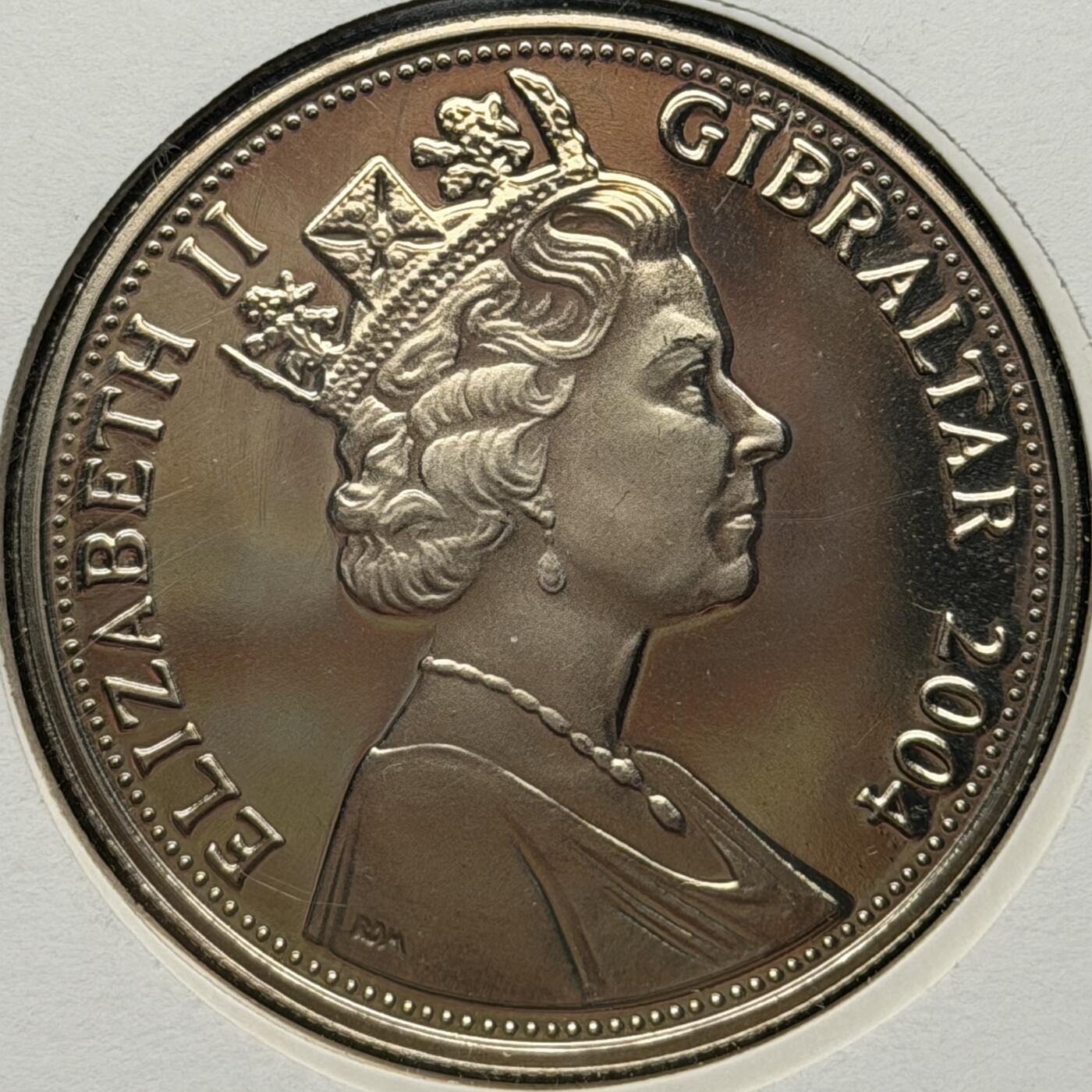 ＜星葵🌻钱币社＞硬币场·第71期·3月10日发货 〈邮币封〉直布罗陀2004年飞马桥1克朗彩色精制纪念币