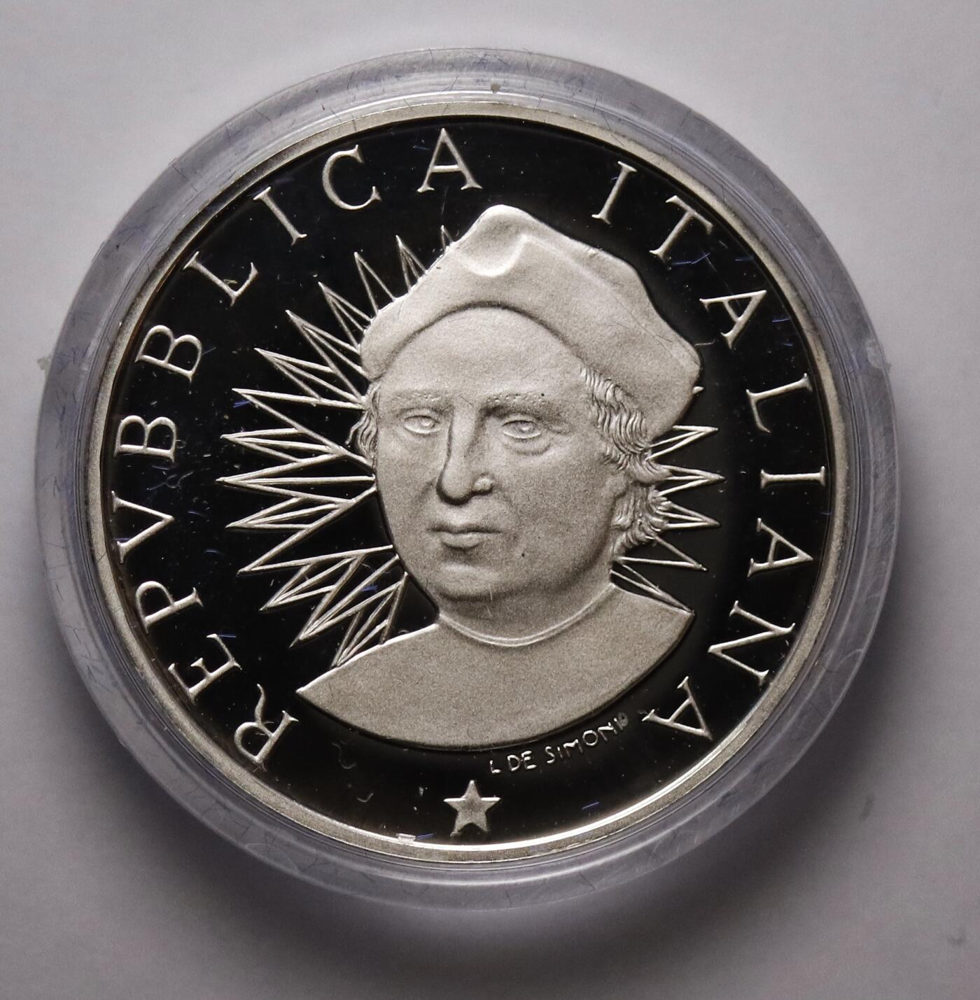 观钱近现代机制币拍卖No.003  意大利 1991 年 “发现美洲 500 周年” 500 里拉纪念银币