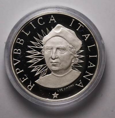 观钱近现代机制币拍卖No.003  - 意大利 1991 年 “发现美洲 500 周年” 500 里拉纪念银币