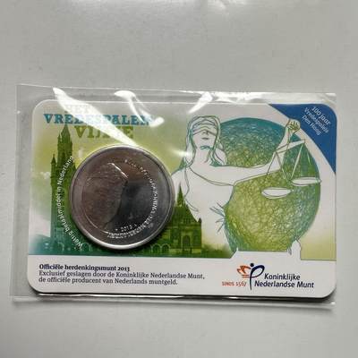 🌹外币初藏🌹🐯2026年第26场  各国纪念币专场 每周二四六晚8️⃣点 接代拍 - 荷兰2013年和平宫百年5欧元镀银纪念币，直径33mm，重10.5g