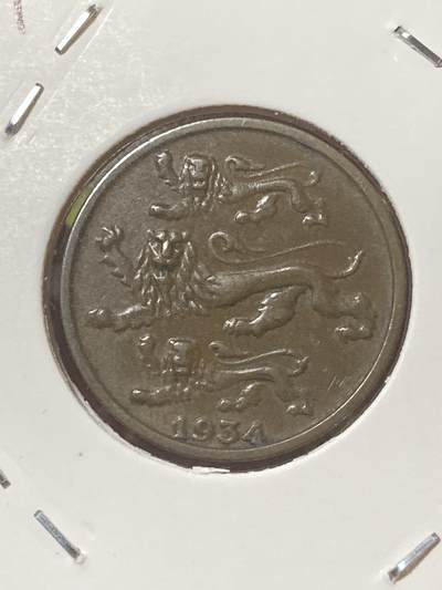 2026年第三十四场(总第二百零三场）外国精品纸夹币场(免佣金) - 好品–爱沙尼亚1934单年份2分(第二套流通硬币)