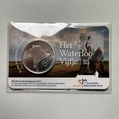 🌹外币初藏🌹🐯2026年第26场  各国纪念币专场 每周二四六晚8️⃣点 接代拍 - 荷兰2015年滑铁卢战役200周年5欧元镀银纪念币，直径33mm，重10.5g
