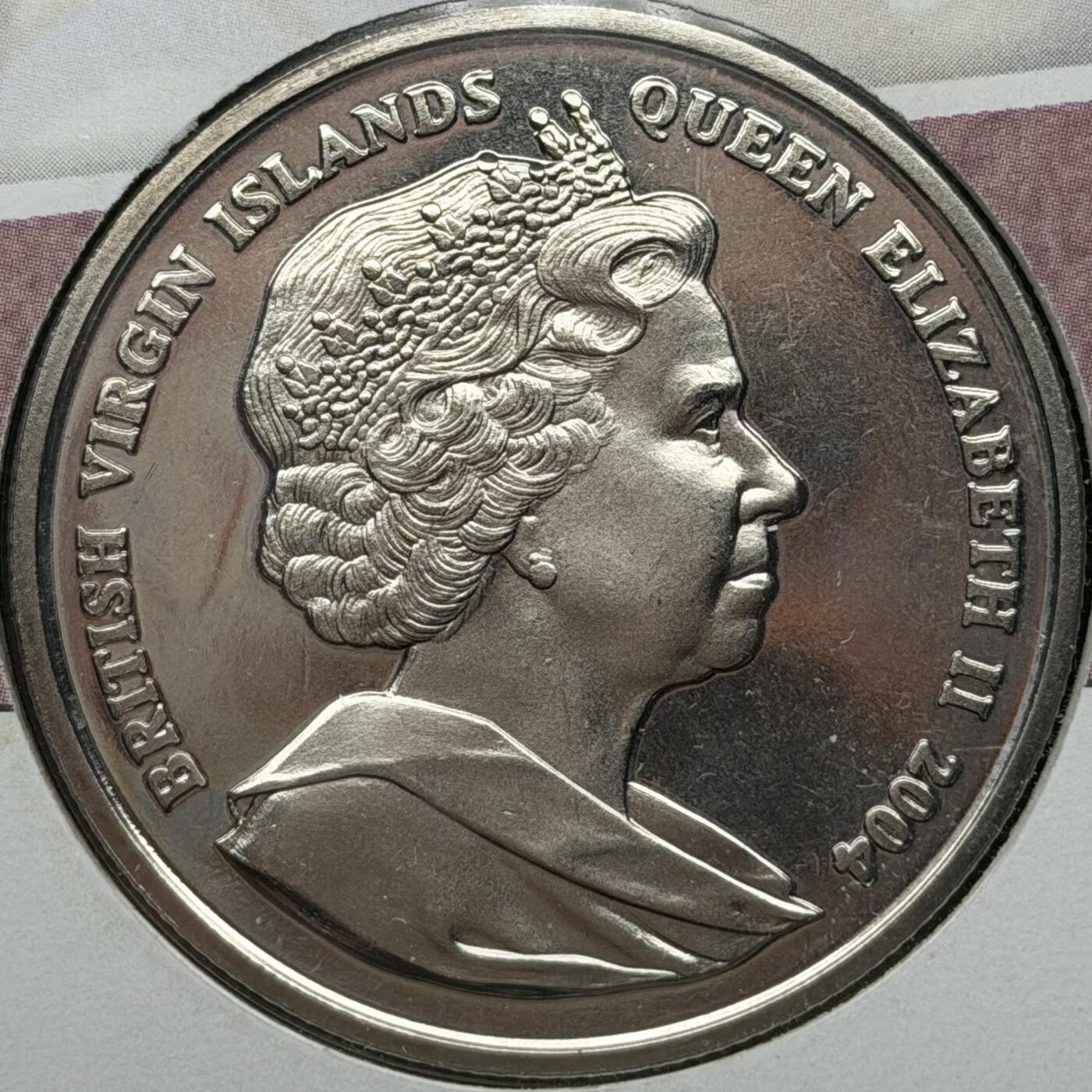 ＜星葵🌻钱币社＞硬币场·第71期·3月10日发货 〈邮币封·签名版〉维尔京群岛2004年雅典奥运会1元克朗型纪念币