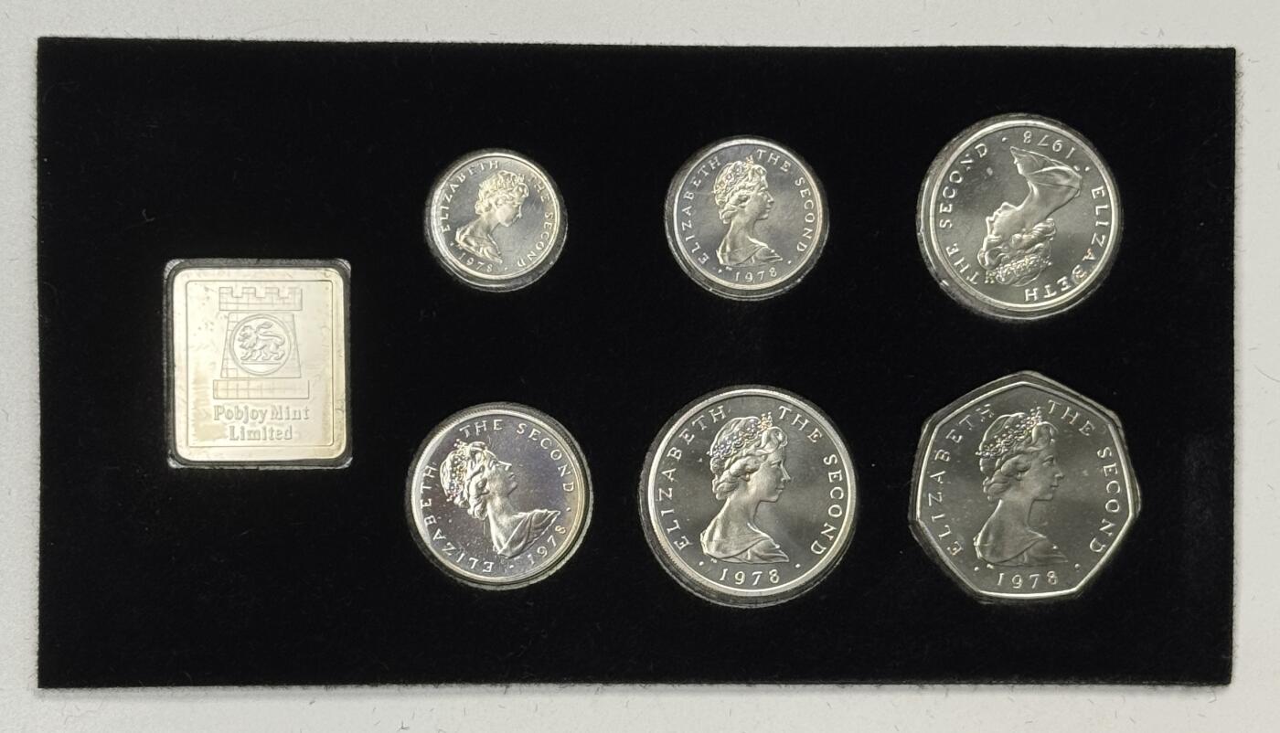 S&S Numismatic世界钱币-拍卖 第121期  马恩岛1978年6枚全银套币盒证齐全 合计49.7克925银