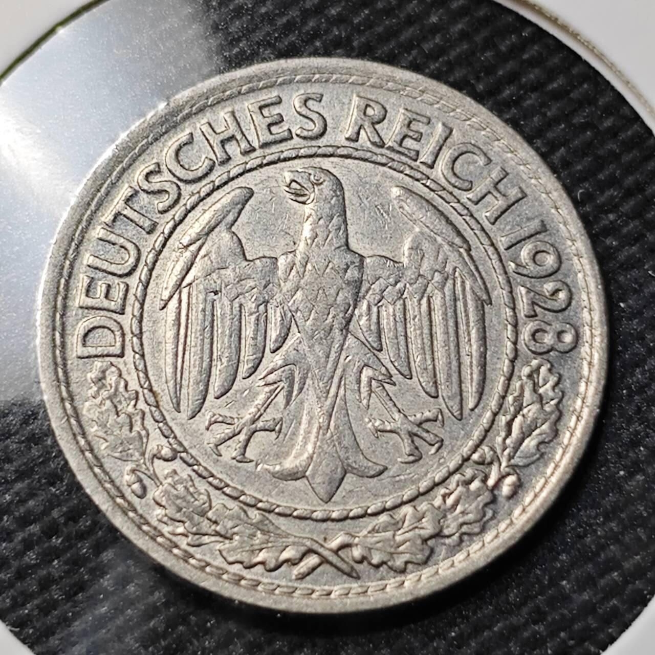 KK钱币收藏小铺   第402期 2月预留时间 周末发货  德国50芬尼镍币