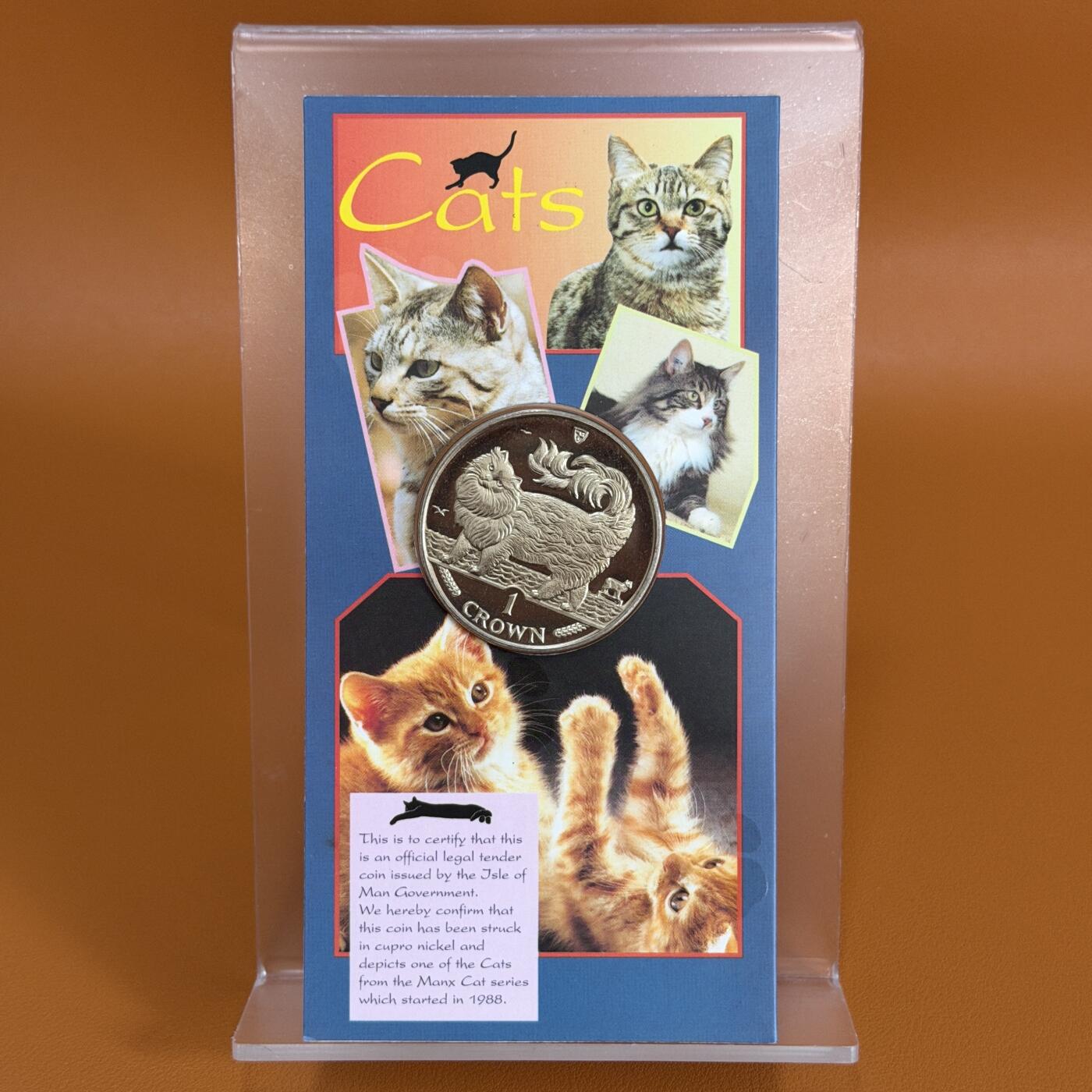 ＜星葵🌻钱币社＞硬币场·第71期·3月10日发货 马恩岛1993年缅因猫卡装1克朗纪念币