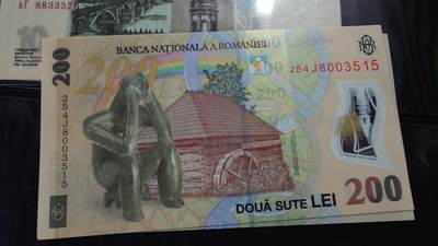 世界钱币～微拍第238期暨2026年第19期  部分尾货整理陆续低价起拍清仓 - 2025年罗马尼亚200列伊 全新绝品尾号515