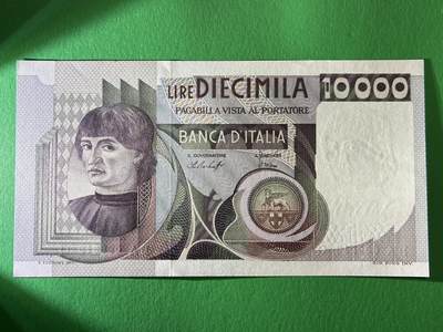 咖啡豆•收藏 2026年Mar_13th世界各国纸币拍卖 - 意大利 1976年 10000里拉 全新UNC 外国纸币 086818