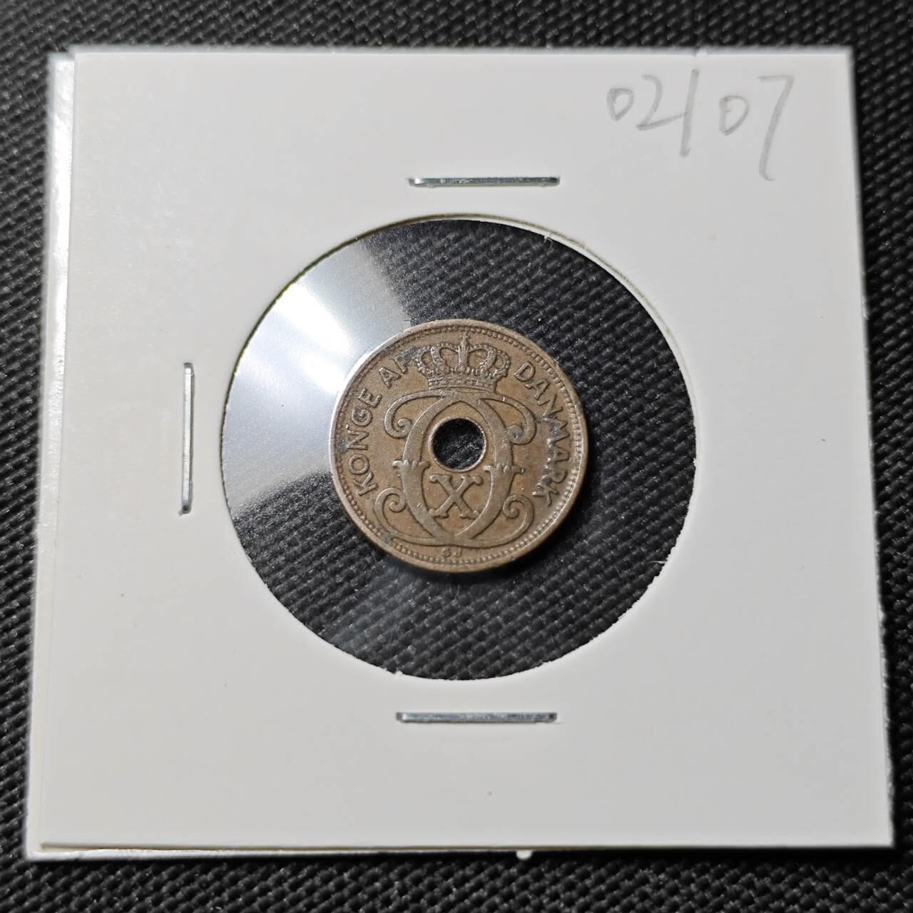 KK钱币收藏小铺   第402期 2月预留时间 周末发货  1934丹麦1欧尔铜币