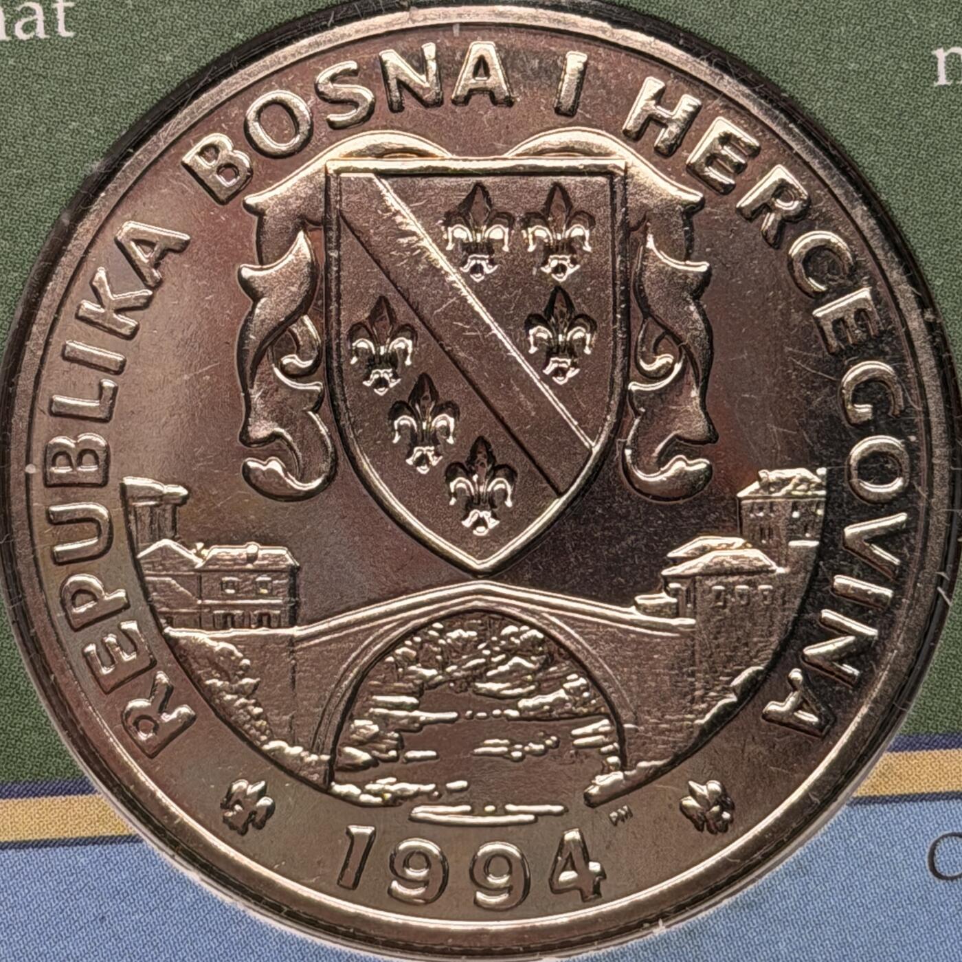 ＜星葵🌻钱币社＞硬币场·第71期·3月10日发货 〈邮币封〉波黑1994年保护地球·河翠鸟500第纳尔克朗型纪念币