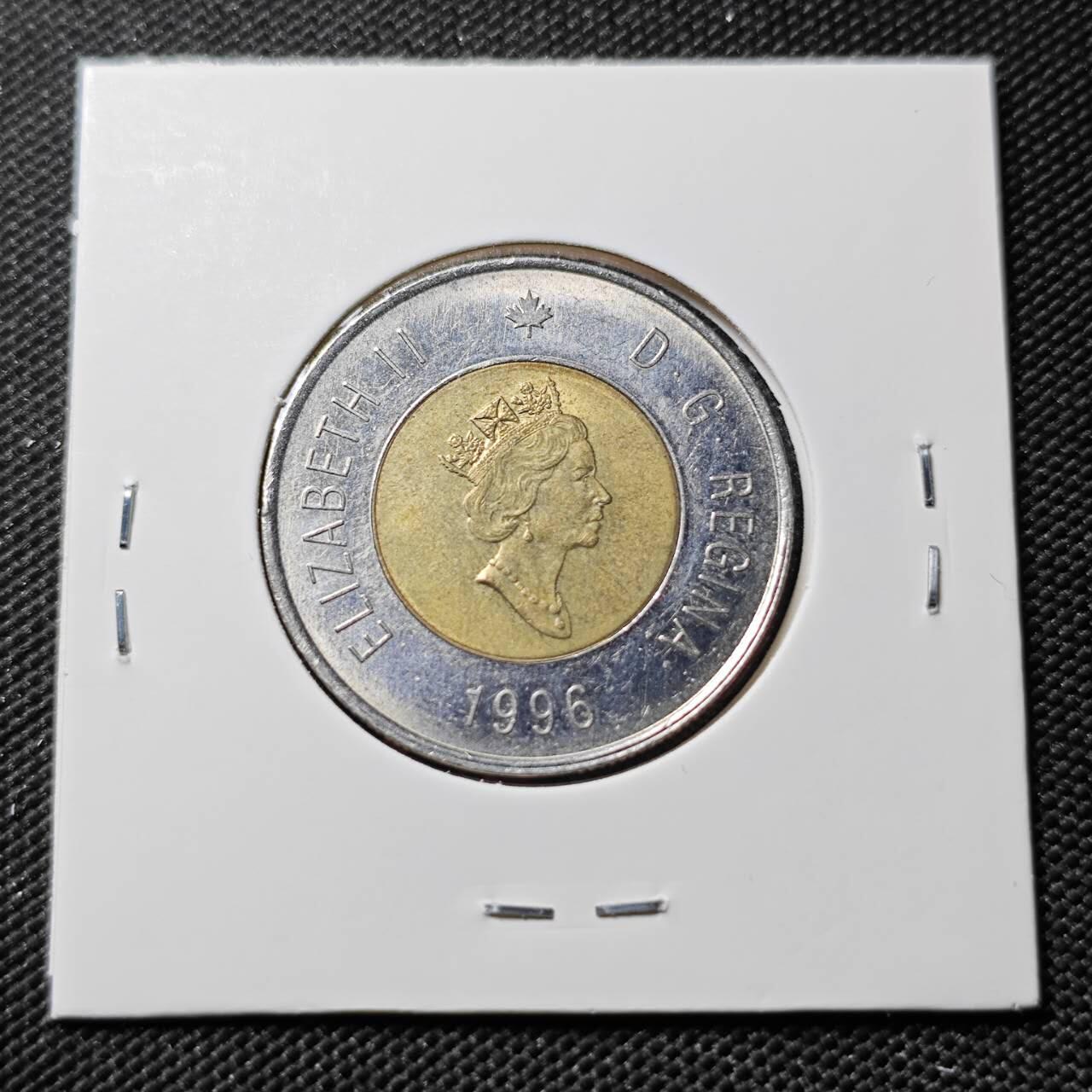 KK钱币收藏小铺   第403期 2月预留时间 周末发货 1996加拿大2元