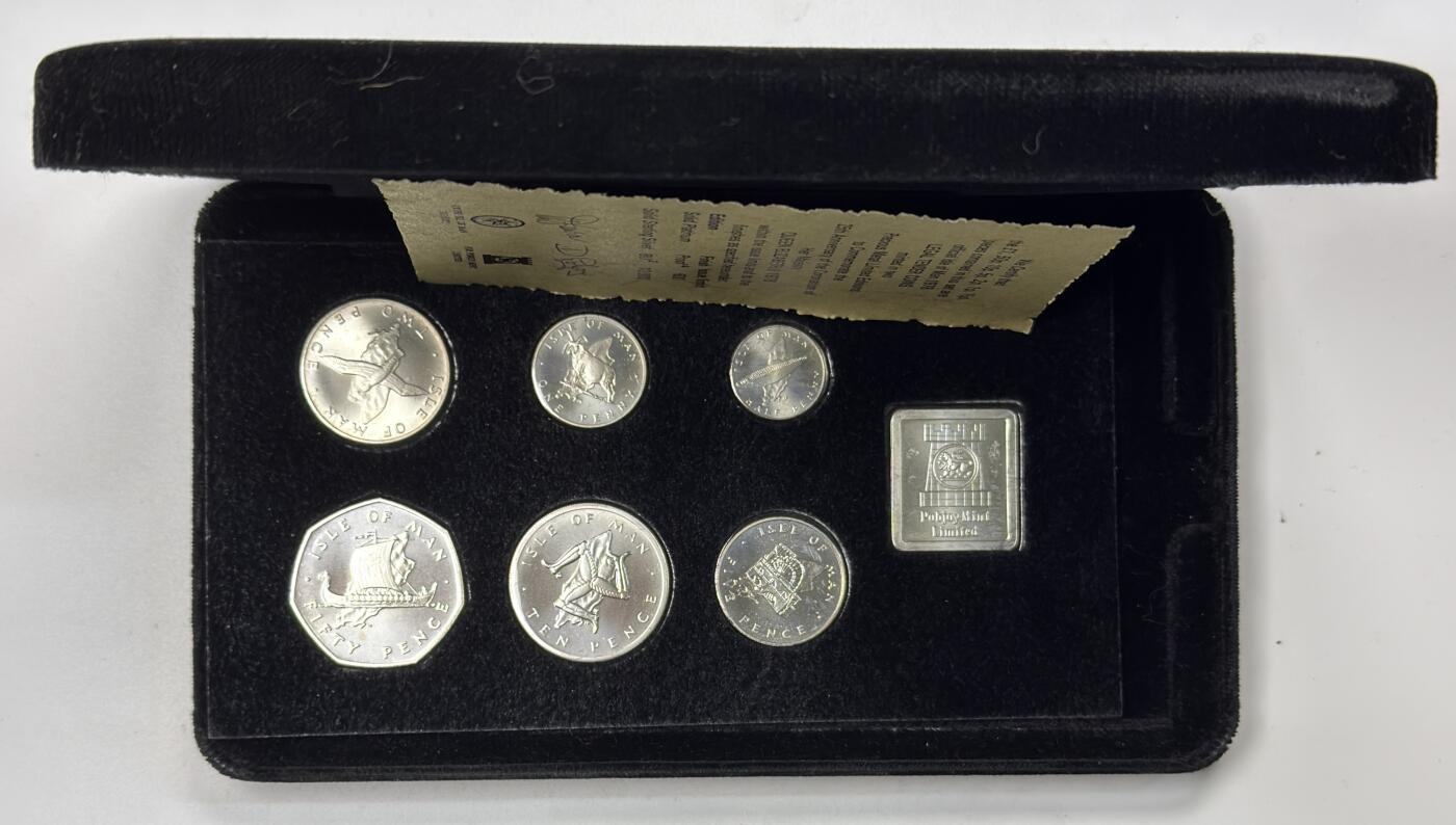 S&S Numismatic世界钱币-拍卖 第121期  马恩岛1978年6枚全银套币盒证齐全 合计49.7克925银