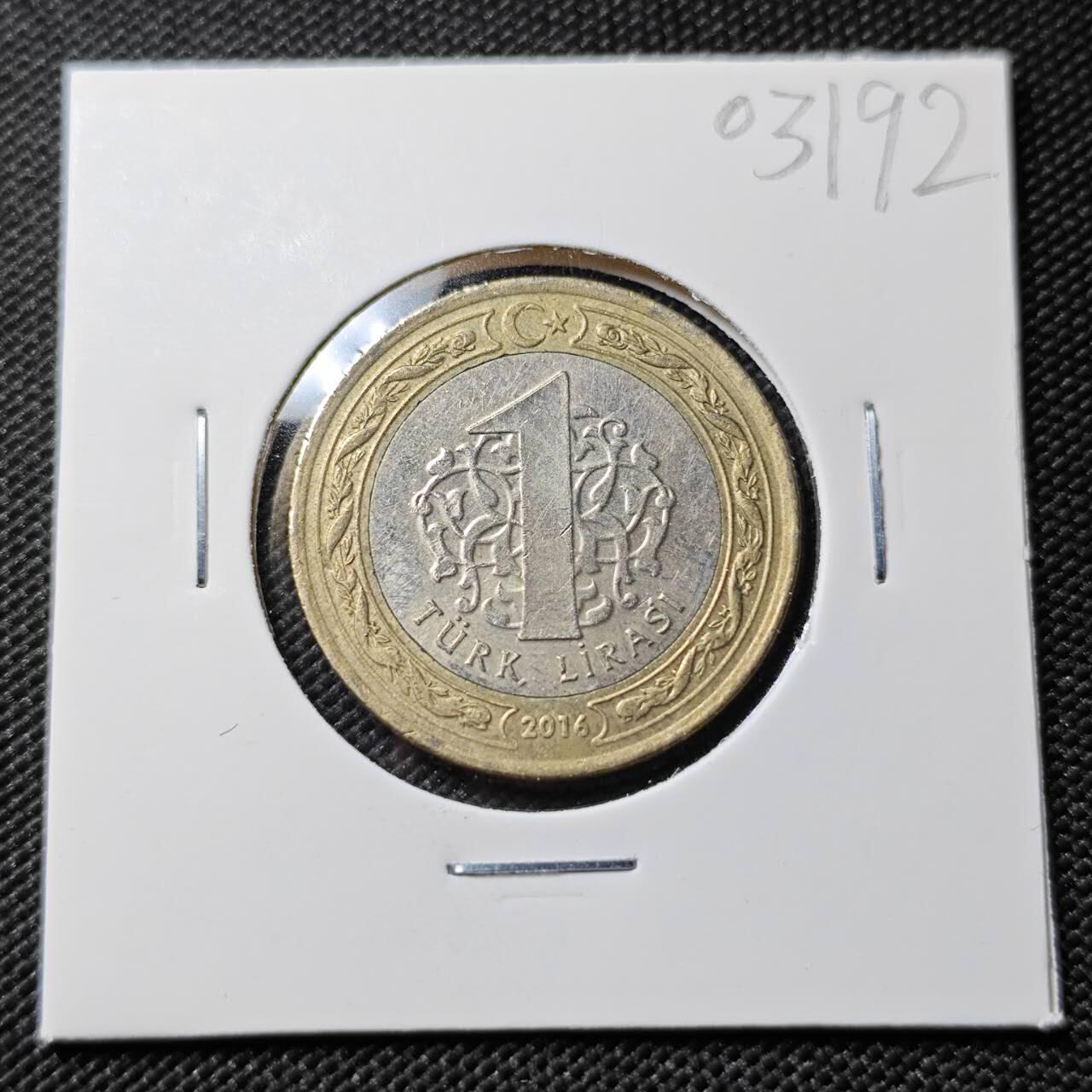 KK钱币收藏小铺   第403期 2月预留时间 周末发货 2016土耳其1里拉纪念币