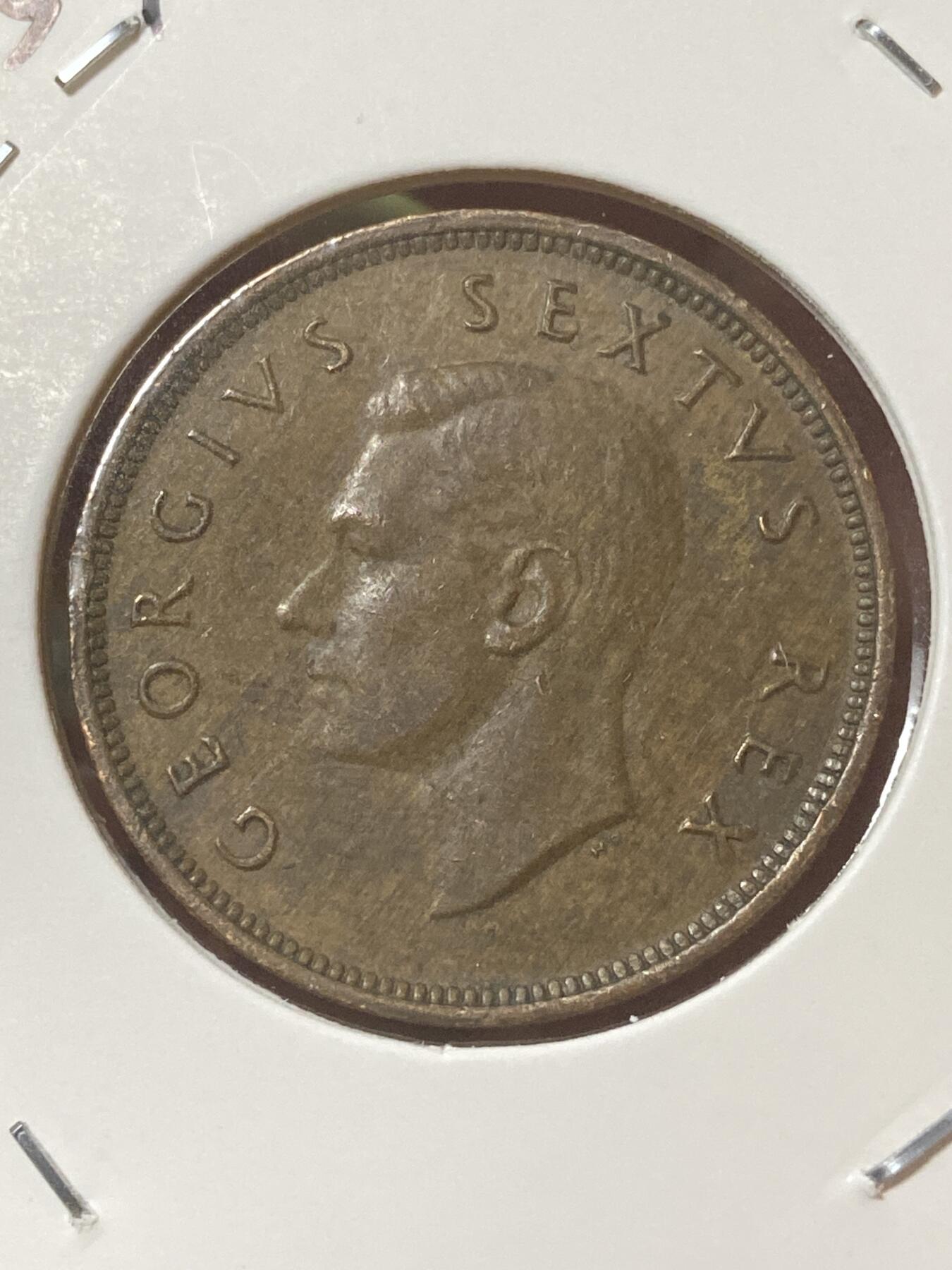 2026年第三十四场(总第二百零三场）外国精品纸夹币场(免佣金) 少见年份–英属南非1951年1/2便士(乔治六世第三版，首发年仅发行2年)