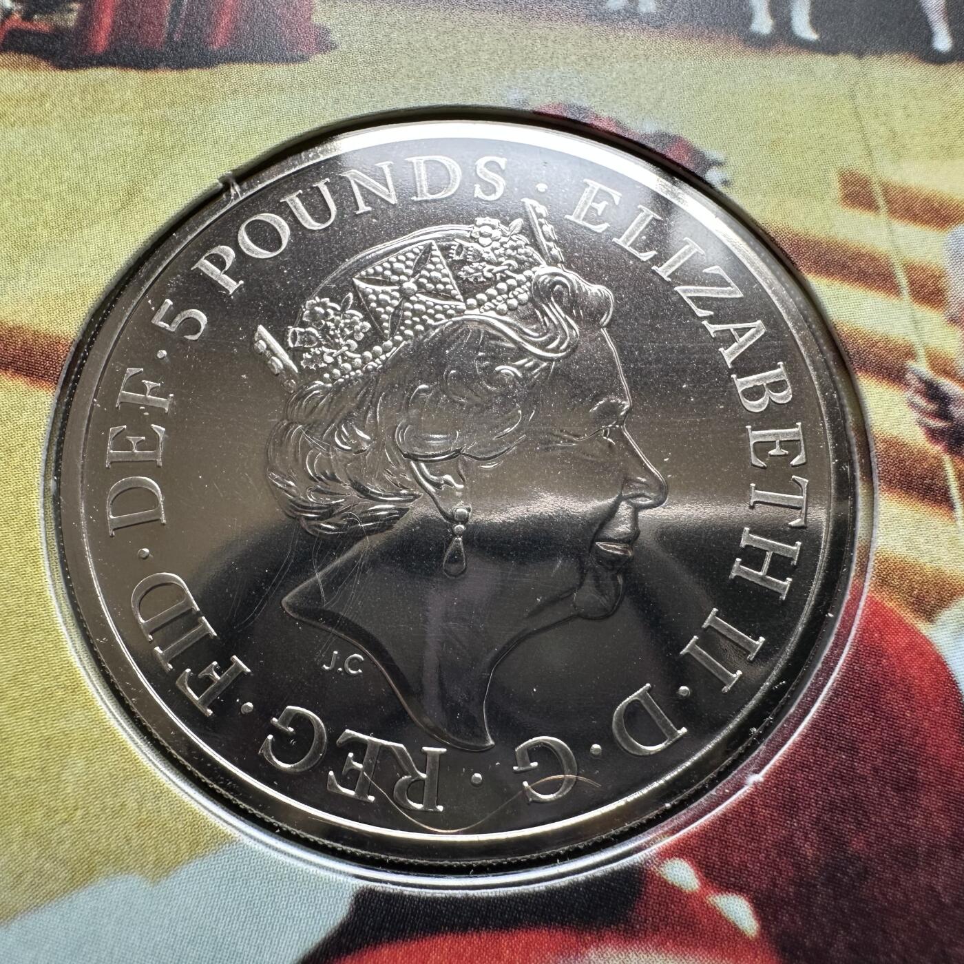 🌹外币初藏🌹🐯2026年第26场  各国纪念币专场 每周二四六晚8️⃣点 接代拍 英国2021年女王的神兽守护兽十合一5英镑克朗形纪念币 原装卡