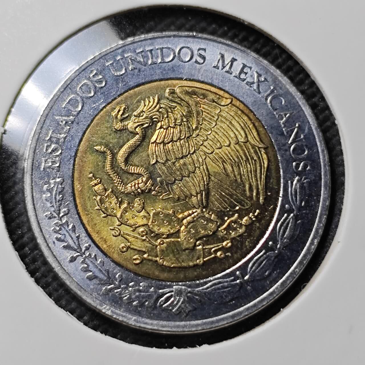 KK钱币收藏小铺   第403期 2月预留时间 周末发货 2018 墨西哥5比索双色币 好品