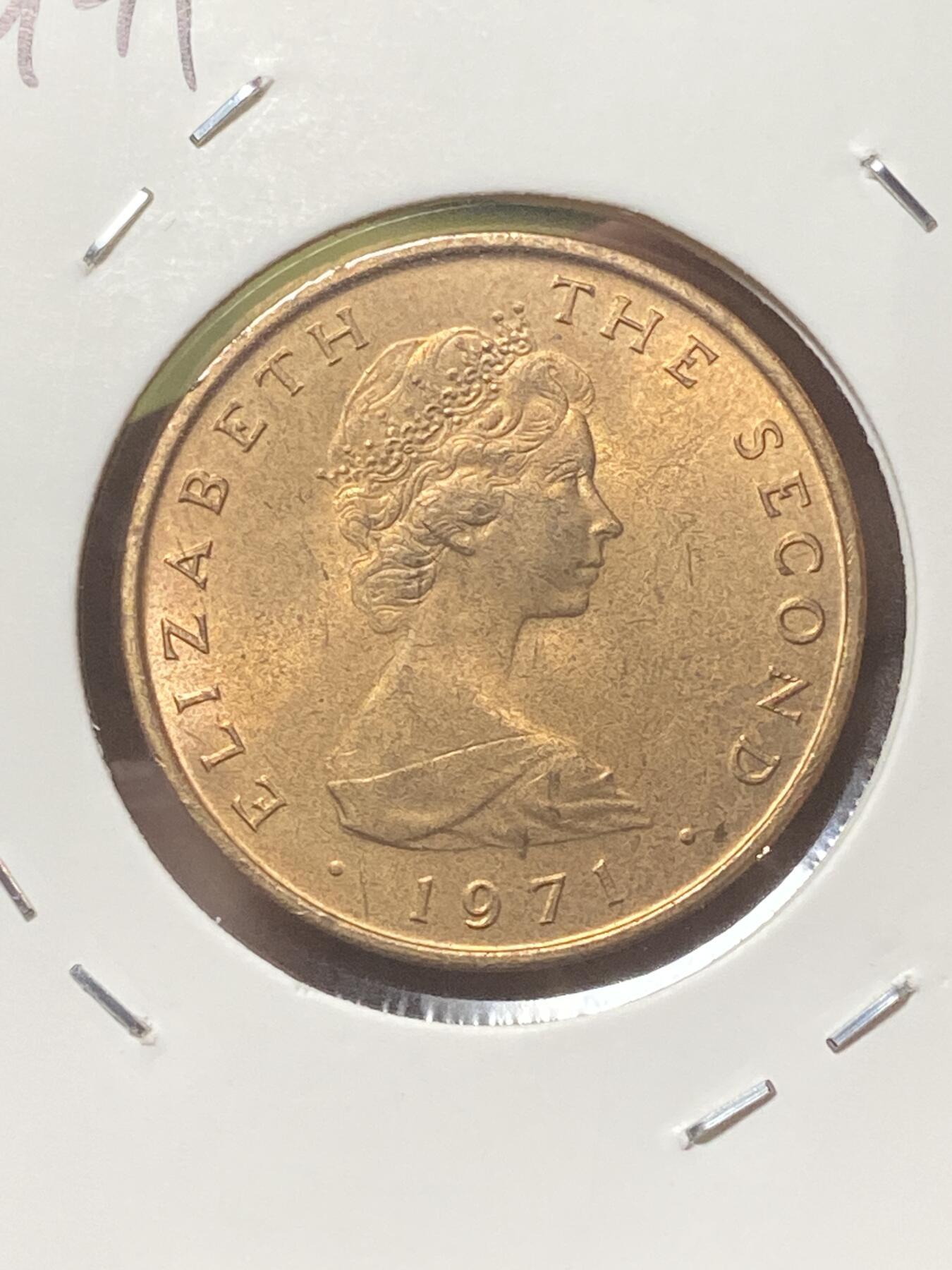 2026年第三十四场(总第二百零三场）外国精品纸夹币场(免佣金) 英属马恩岛🇮🇲1971年2新便士(伊丽莎白二世中年花冠，十进制第一套)