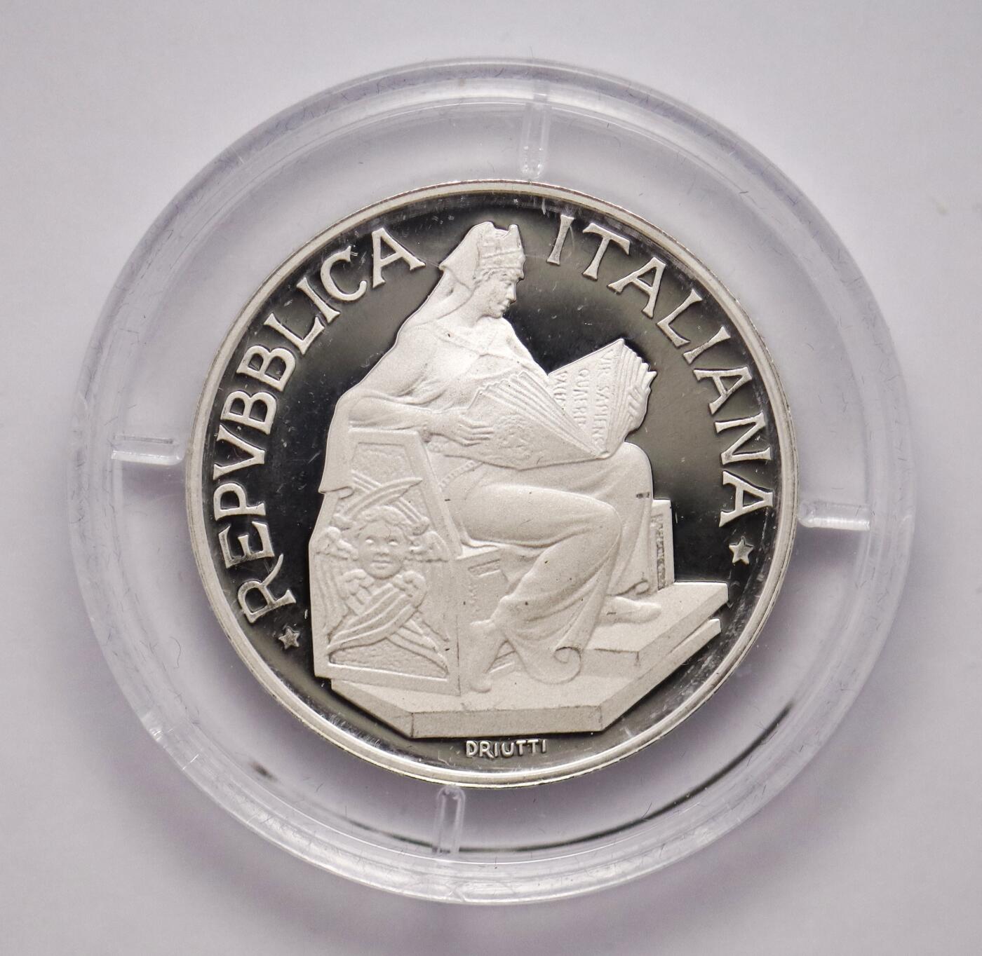 观钱近现代机制币拍卖No.003  意大利 1993 年比萨大学 650 周年 500 里拉纪念银币