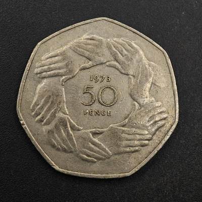 【淘币小摊】实时拍第八百七十七拍   散币场    每周一统一发货 - 英国1973年50便士纪念币