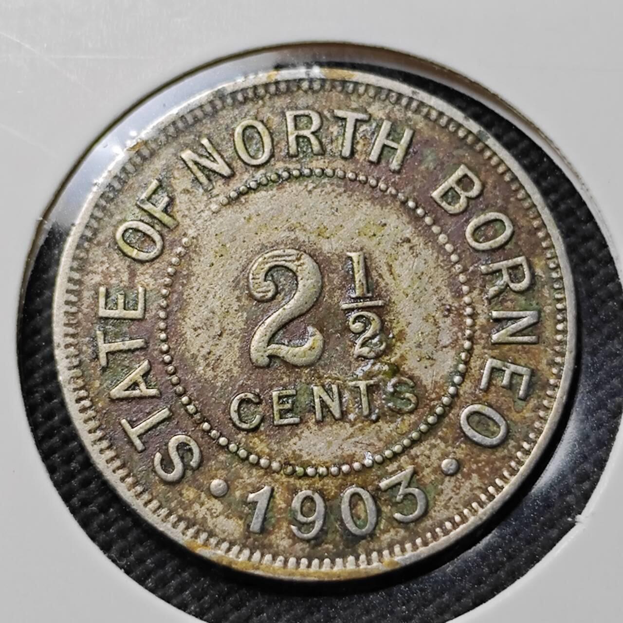 KK钱币收藏小铺   第403期 2月预留时间 周末发货  1903英属北婆罗洲2.5分镍币
