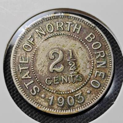 KK钱币收藏小铺   第403期 2月预留时间 周末发货 -  1903英属北婆罗洲2.5分镍币
