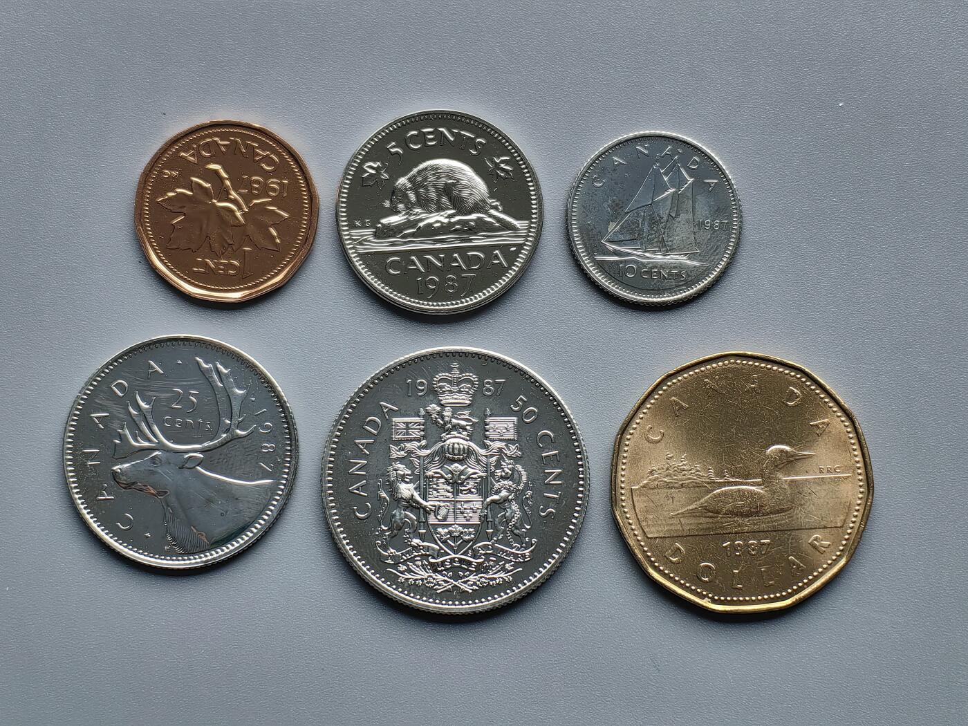 《崇甫堂》—外币小精品专场⑨ 加拿大1987年全套六枚组 KM#75.3