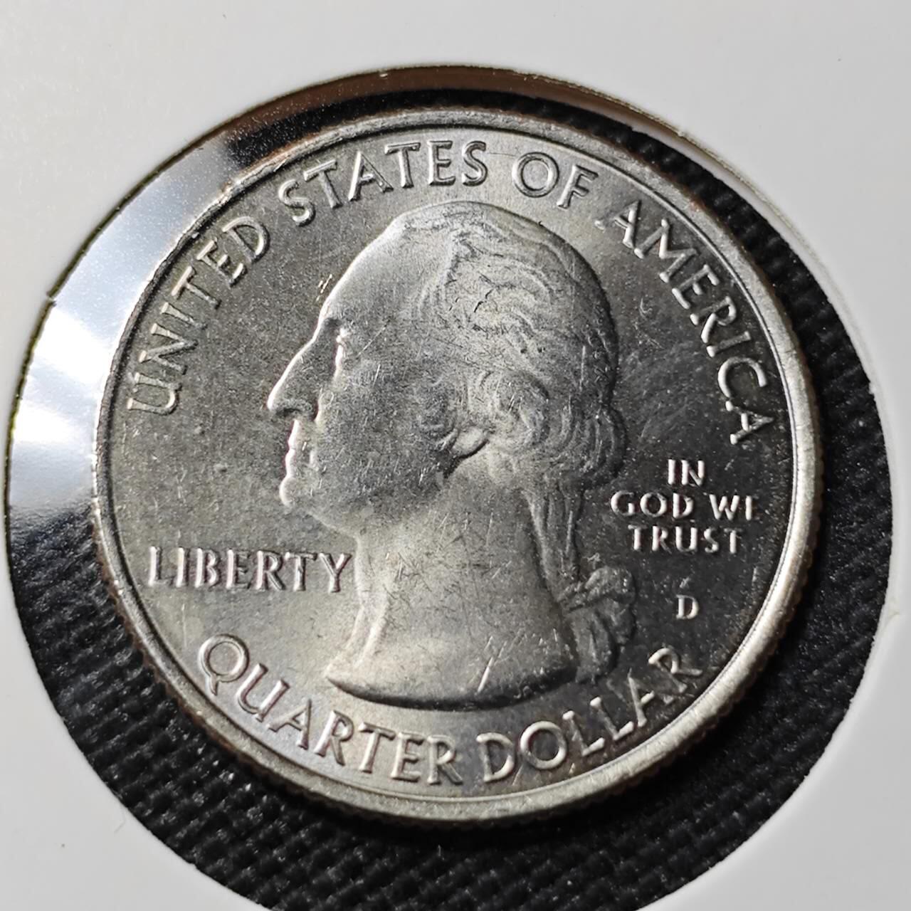 KK钱币收藏小铺   第402期 2月预留时间 周末发货  2011美国25分纪念币 好品