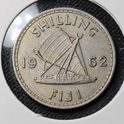 KK钱币收藏小铺   第403期 2月预留时间 周末发货 -  1962斐济1先令
