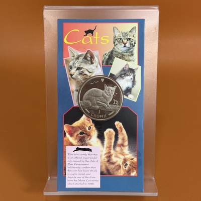 ＜星葵🌻钱币社＞硬币场·第71期·3月10日发货 - 马恩岛1996年缅甸猫卡装1克朗纪念币