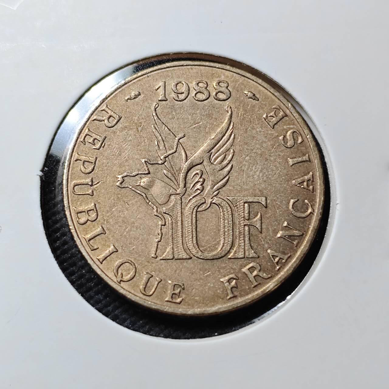 KK钱币收藏小铺   第403期 2月预留时间 周末发货 1988法国10法郎纪念币