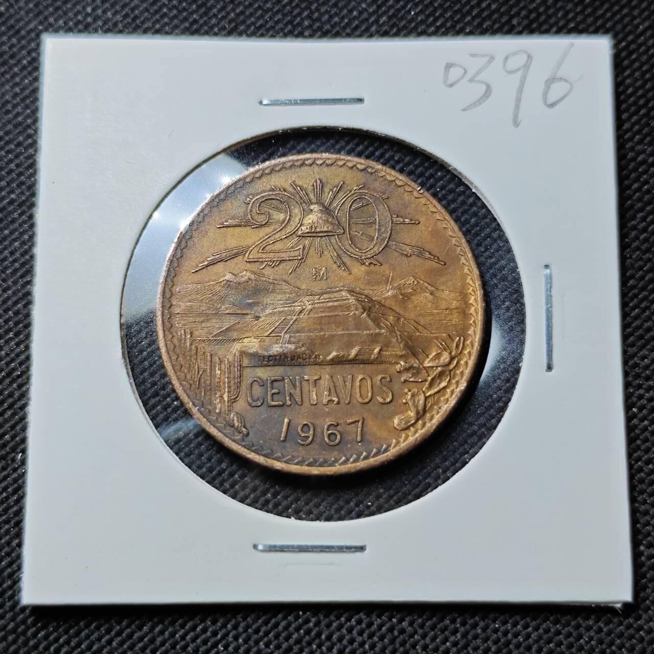 KK钱币收藏小铺   第403期 2月预留时间 周末发货  1967墨西哥20分铜币