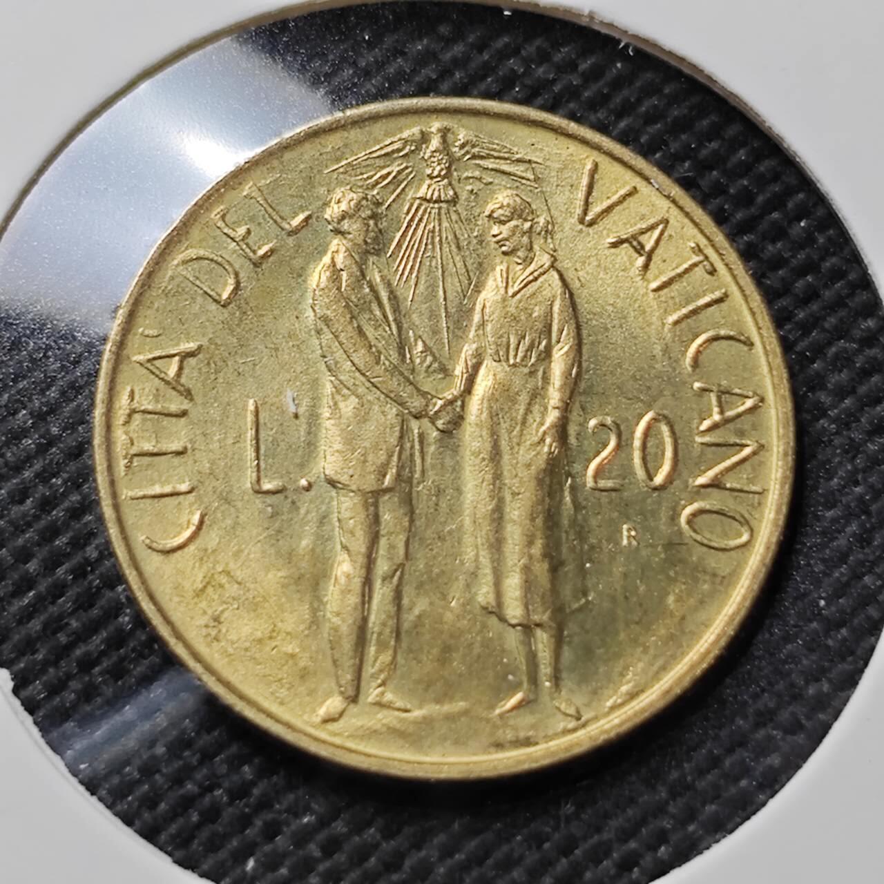KK钱币收藏小铺   第403期 2月预留时间 周末发货  梵蒂冈20里拉