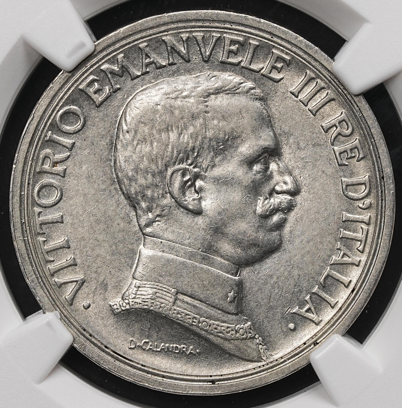 修遠堂世界钱币第106期，请看参拍说明 NGC AU58 1917年意大利马车2里拉银币 较少见年份