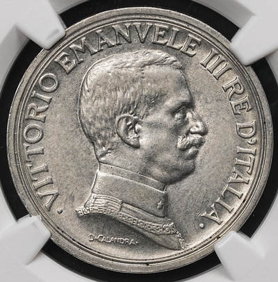 修遠堂世界钱币第106期，请看参拍说明 - NGC AU58 1917年意大利马车2里拉银币 较少见年份