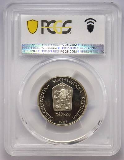 观钱近现代机制币拍卖No.003  捷克斯洛伐克 1987 年 “普氏野马” 50 克朗银币 PCGS PR69