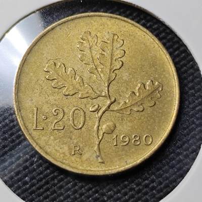 KK钱币收藏小铺   第402期 2月预留时间 周末发货 -  意大利20里拉铜币