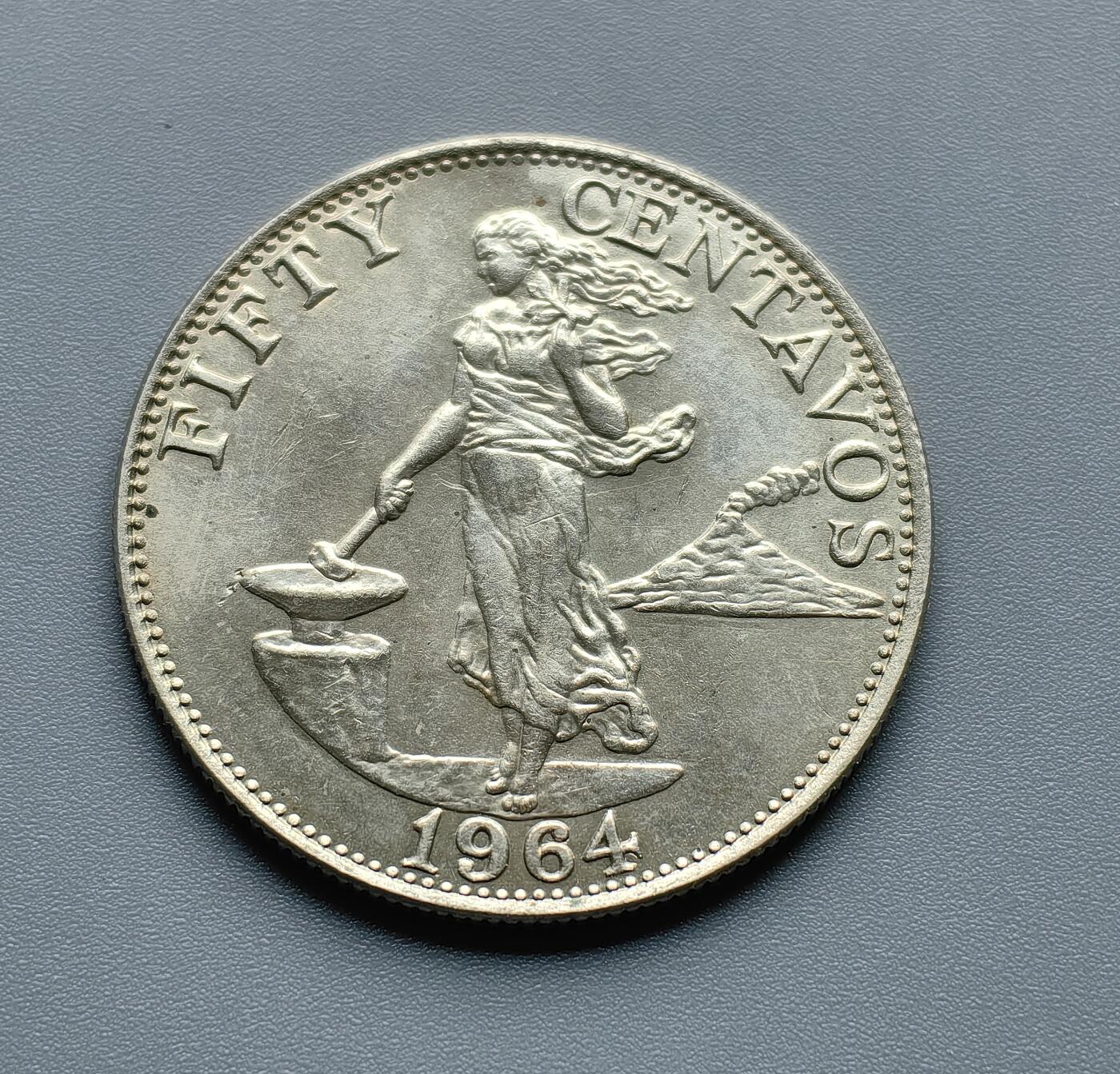 《崇甫堂》—外币小精品专场⑨ 菲律宾1964年自由女神50分 KM#190